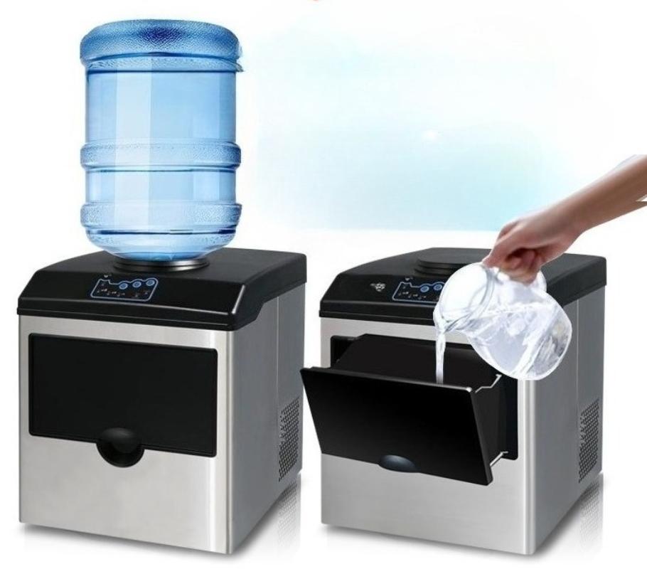 220V Ice Maker Commercial Small Bucket Water Round Ice Milk Tea Shop Household Multifunctional Ice Making Machine