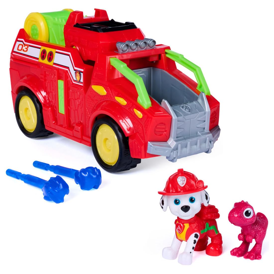 Takara Tomy PAW Patrol Dino Rescue Marshall Fire Truck T-Rex Included