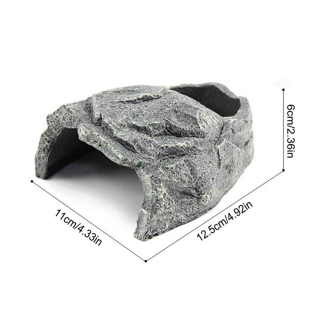 

Reptile Cave Resin Rock Shelter House Reptile House For Lizards Bearded Dragon Snake Basking Terrarium Fish Tank