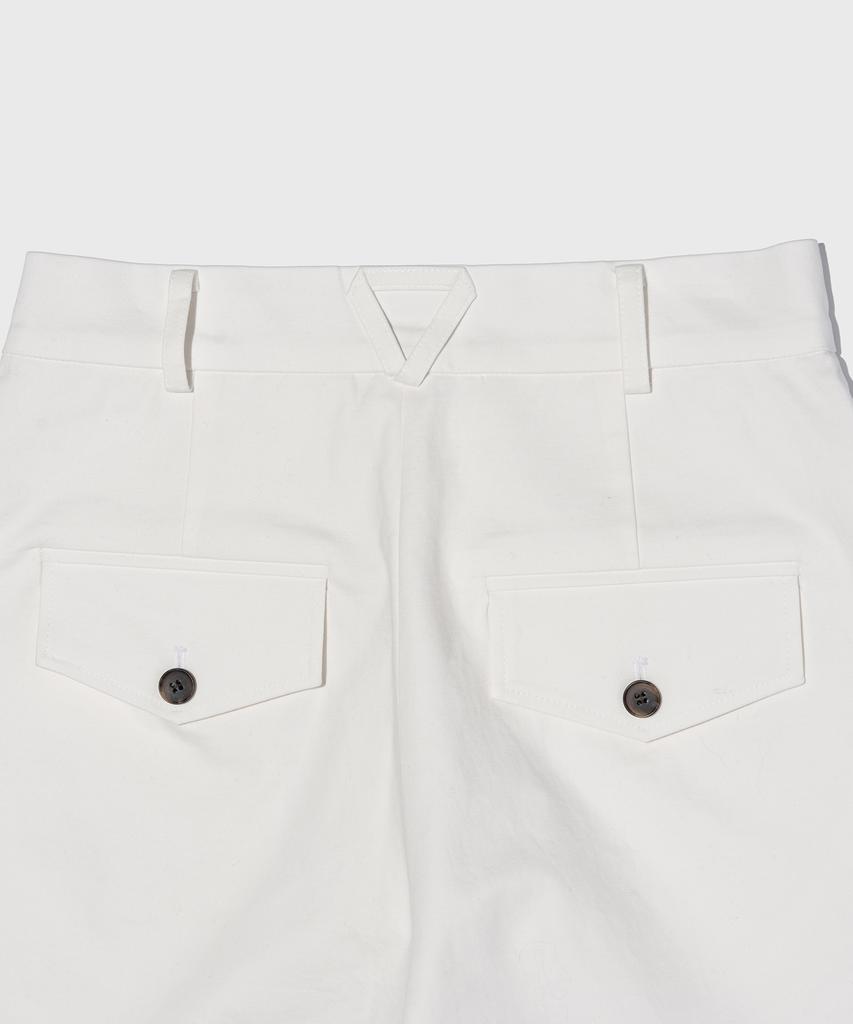 DEPASION High-Waisted Cotton Wide Pants (Ivory)