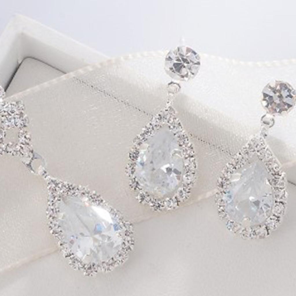 Necklace Earring Set for Women Beautiful Rhinestone Jewelry Set Necklace Set for Parties Anniversaries