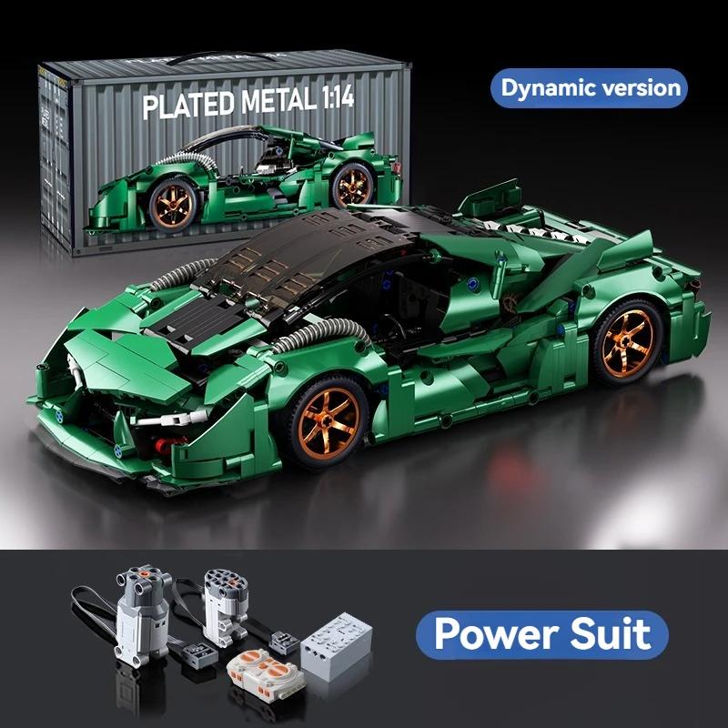 Non-Toxic Creative Technical Building Blocks Diy Green Sports Car Super Racing Building Blocks Brick Moc Model Kids Gift Birthday Gift