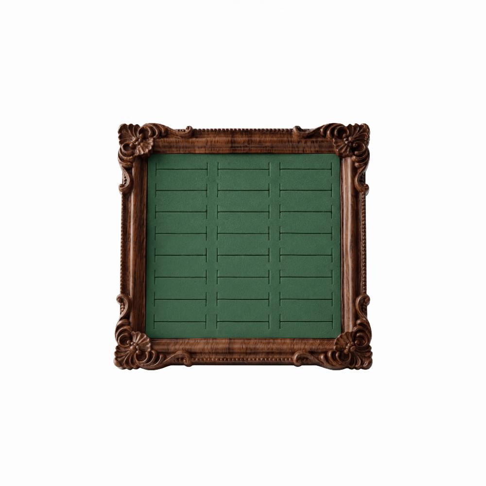 European-style Vintage Jewelry Display Rack Square Gold Photo Frame Wooden Ring Display Aesthetic Trinket Stand