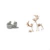 European Cat Reindeer Sculpture Tabletop Ornament Art Crafts Decorative Figurine Animal Statue for