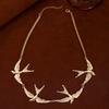 Simple Elegant Temperament Swallow Flock Flying Birds Necklace Pendant Clavicle Chain