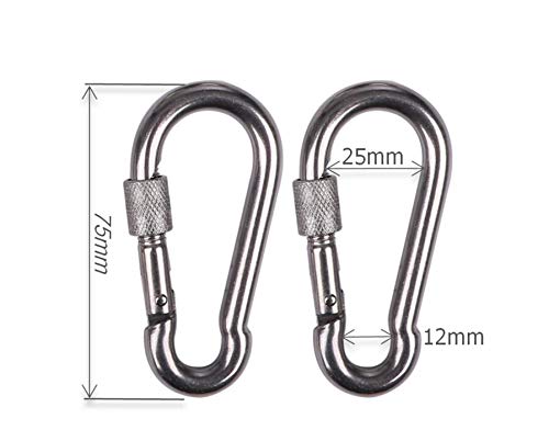 Stainless steel mounting hardware set for hammock chair hammock (fittings, screws, anchors, carabiners)