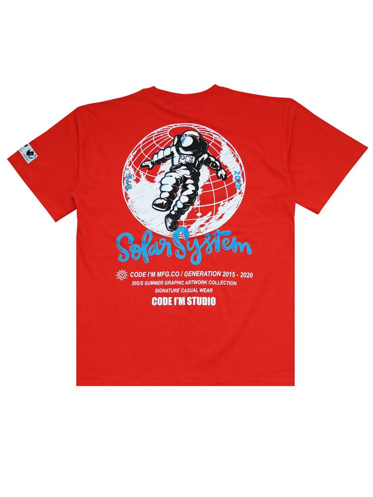 Code Iam Astronaut Print Oversized Short Sleeve T-Shirt Orange Orange/L
