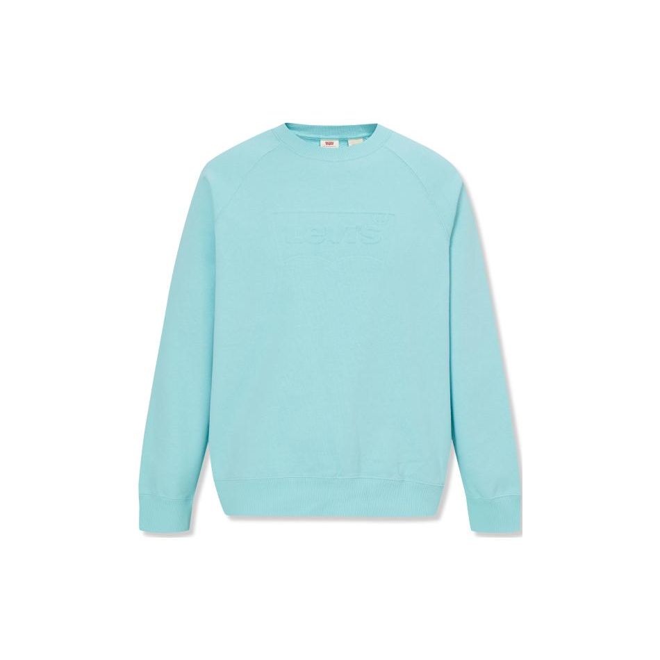 Levis FW23 Solid Color Crew Neck Pullover Long Sleeve Sweatshirt Men sweatshirt Light-Blue A7763-0000