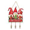 Santa Claus Wall Ornament Merry Christmas Wooden Door Hanging Sign with Bells, Rustic Snowman Black Cat Xmas Window Hanger Tree Reindeer Decorative