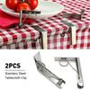 2 Stück Haushalt Edelstahl Tischdecke Tischabdeckung Clips Befestigungsclip Halter Klemmen Party Werkzeug Anti-Rutsch-Clip Tischdeckenhalter