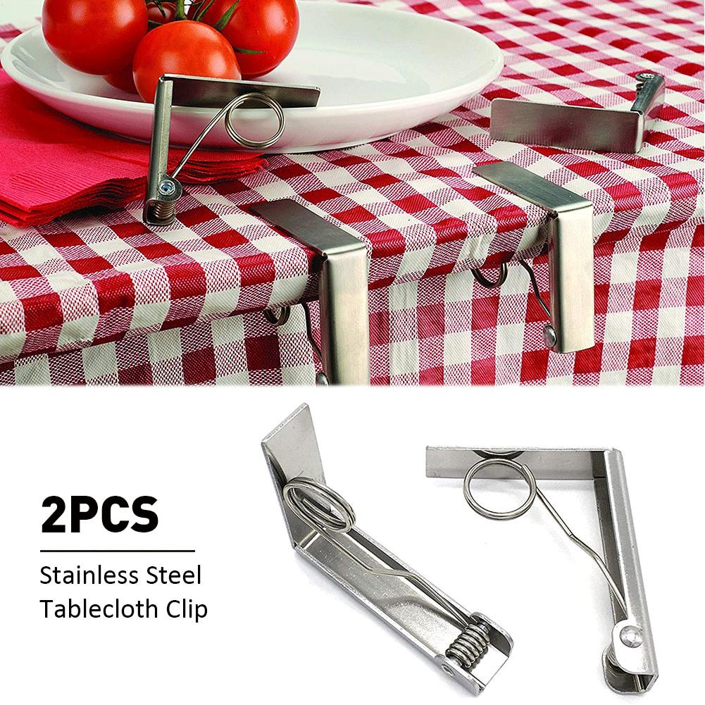 2 Stück Haushalt Edelstahl Tischdecke Tischabdeckung Clips Befestigungsclip Halter Klemmen Party Werkzeug Anti-Rutsch-Clip Tischdeckenhalter