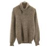 80s Vintage Long Sleeve Shawl Collar Sweater Brown Knit Outdoor Men's Used