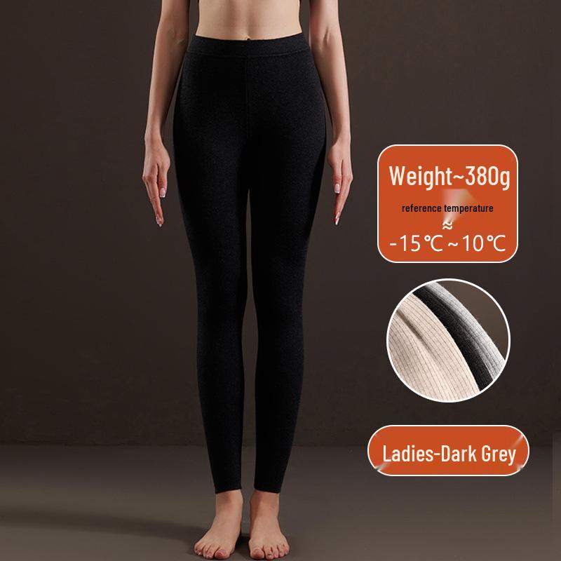 Men's and Women's High Waist Wool Cashmere Pants - Thick & Slim Fit for Winter Base Layer Wear
