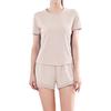 Quick-drying mesh stitching anti-light sports women's summer loose running loose high-waisted yoga clothes short-sleeved set