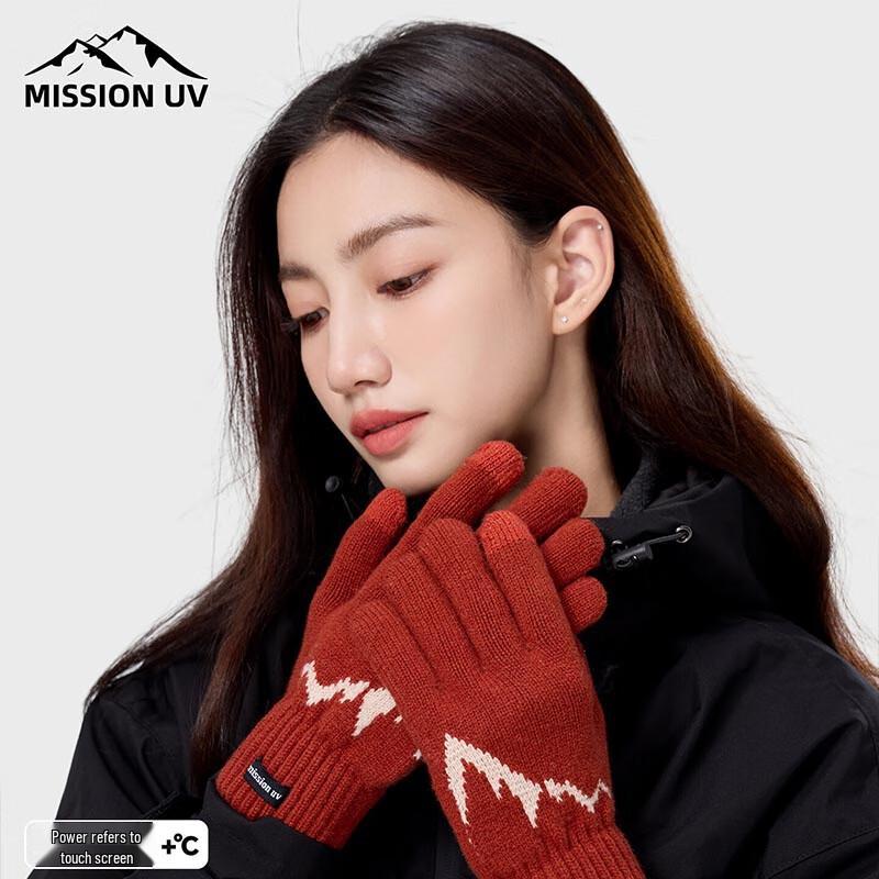 MISSION Women's UV Knit Wool Fingerless Gloves MUS094