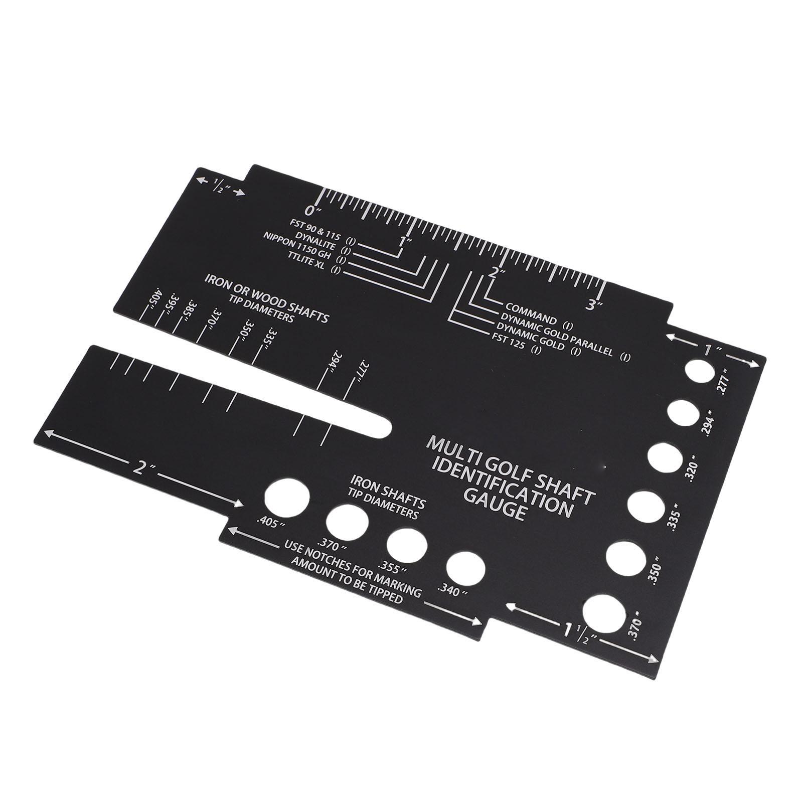 

Multi Golf Shaft Size Tip Identification Ruler Template Tool Heavy Duty Aluminum Multifunction Golf Shaft Inner