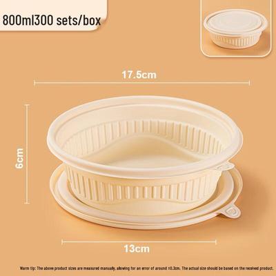 HUIWEN 800ml Round Soup & Noodle Separation Takeaway Container