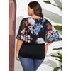 Plus Size Women's Chiffon Shawl Fake Two Piece T-Shirt