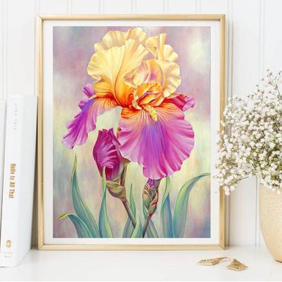 Kit per pittura diamante Fiori Kit per ricamo mosaico artistico con diamanti Pittura diamante Trapano completo rotondo