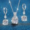 3New creative square set of earrings and necklace, simple, unique, elegant, fashionable, luxurious, multifunctional, exquisite, suitable as a party