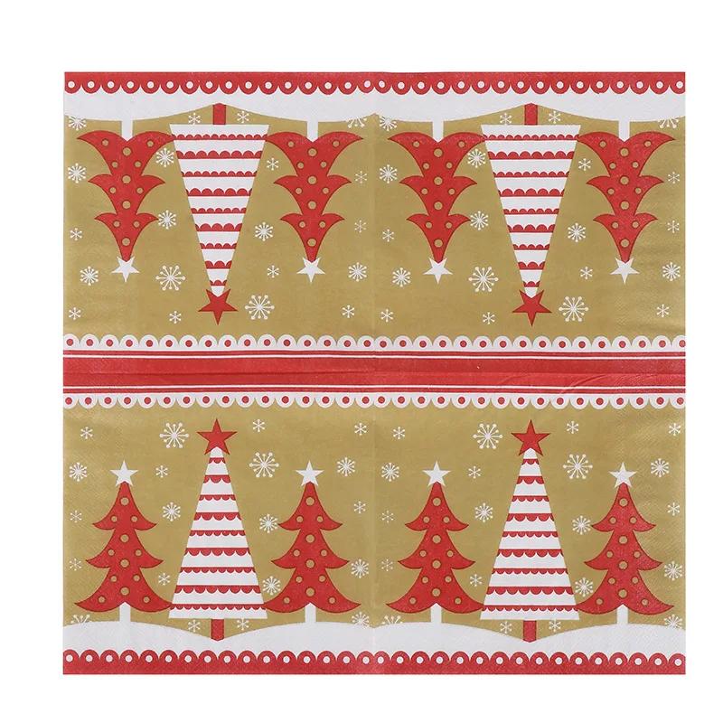 20pcs/Pac 33*33cm 2-Ply Disposable Party Napkin Christmas Pattern