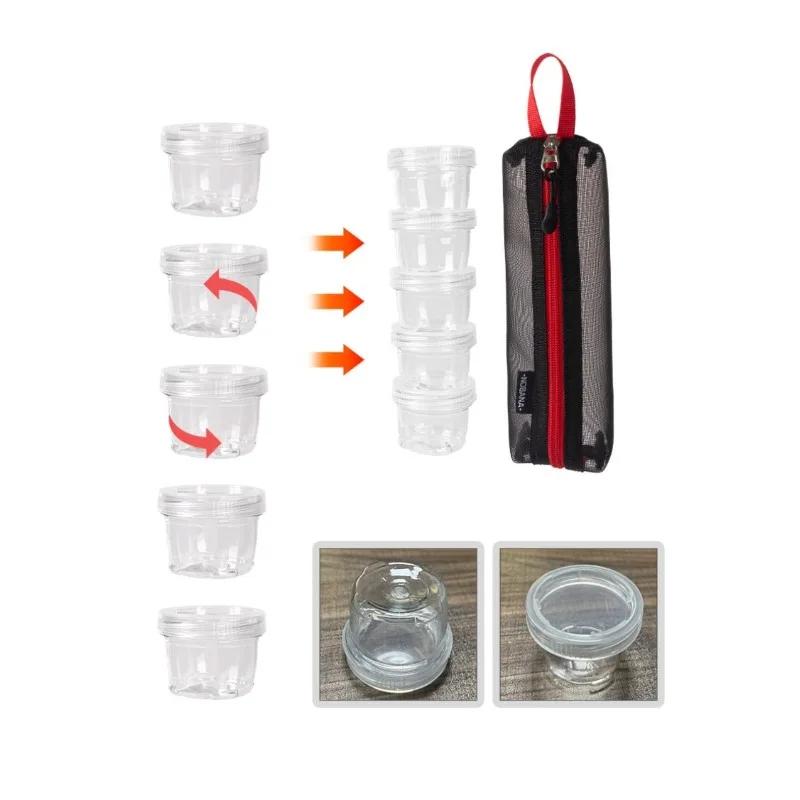 

5Pcs Kits Multi-purpose Portable Spliceable Seasoning Bottle Travel Camping Picnic Fishing Barbecue Seasoning Box