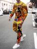 Men's Fall Winter 2026 Matching Set Stylish Crew-Neck Two-Piece Outfit Featuring Print and Trendy Streetwear Style