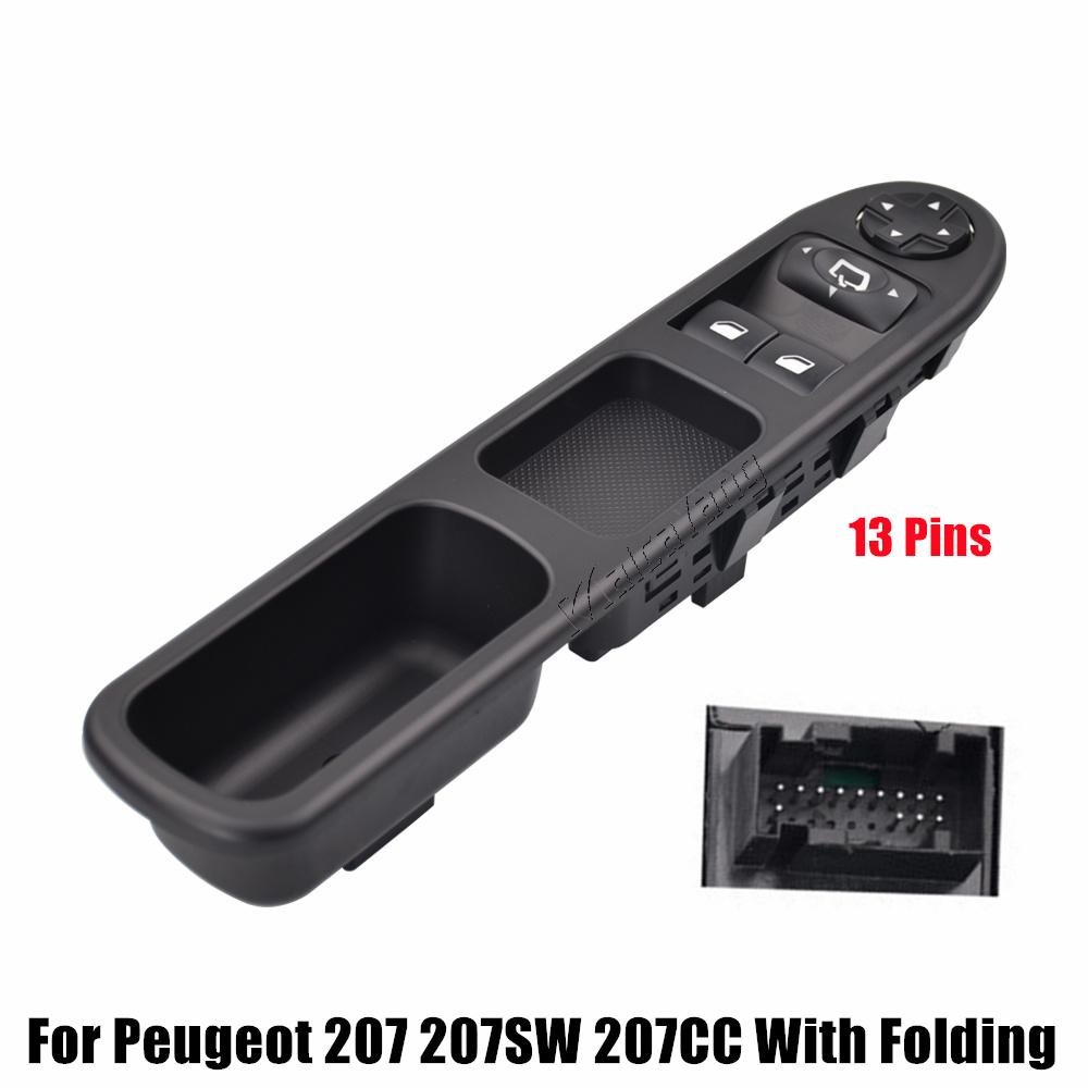 Drive Side Master Power Window Switch Lifter Control Button With Folding For Peugeot 207 207SW 207CC 6554.QA 6554QA 9654859677