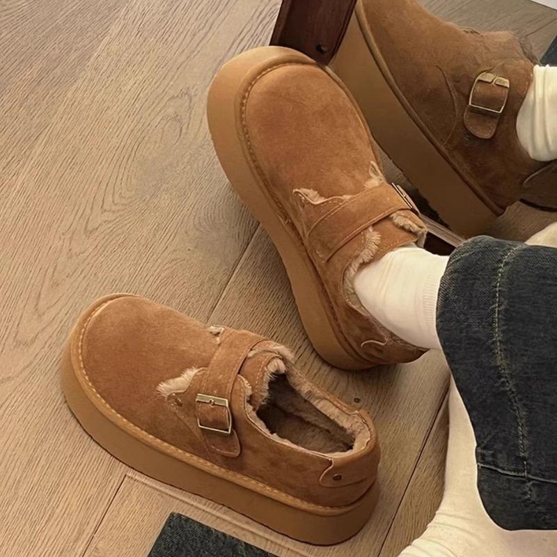 Thick-soled Fleece Women's 2 Winter New Short Tube Fleece Thickened Warm and Non-slip Cotton Shoes