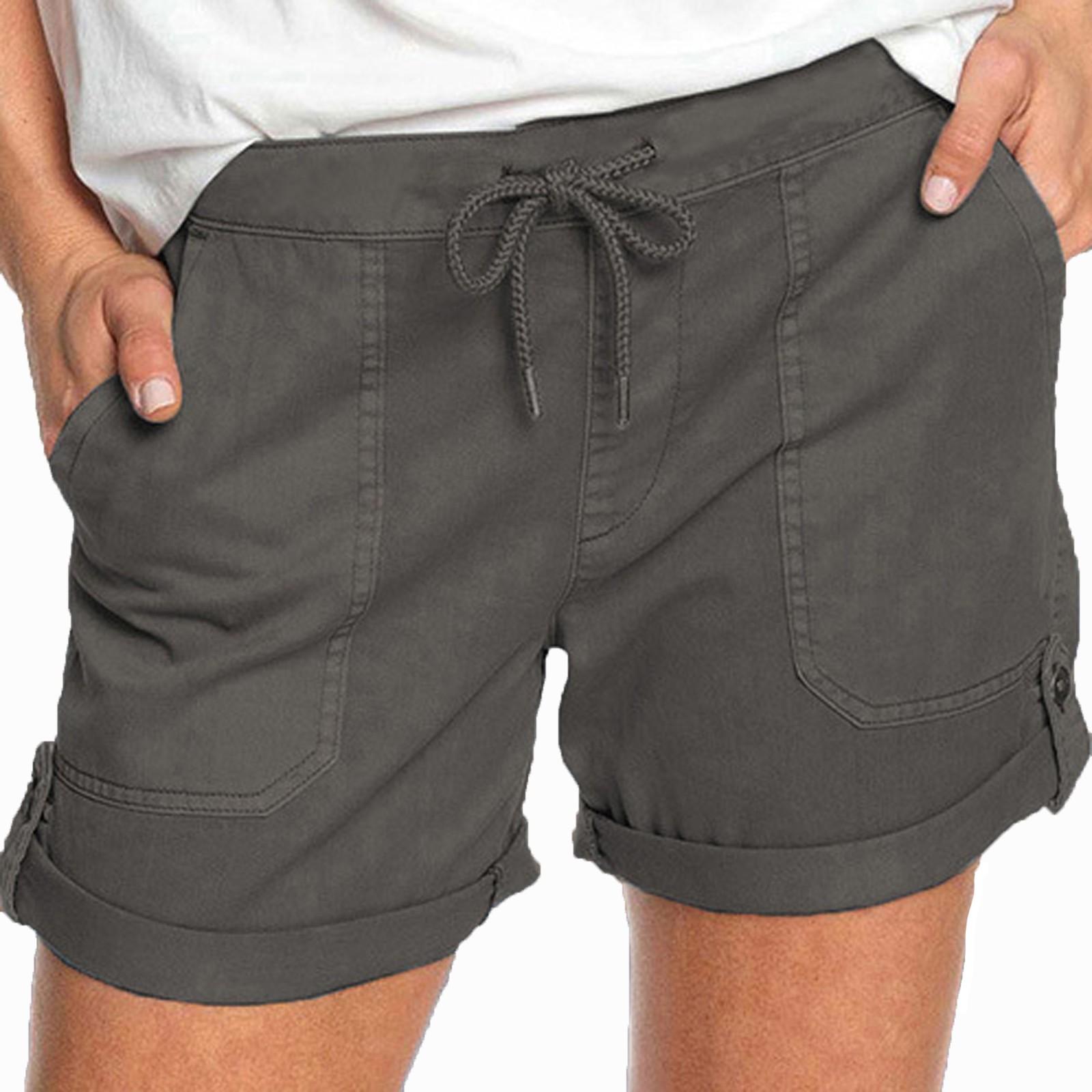 

Модные женские мягкие шорты с эластичной резинкой на талии и карманами, повседневные пижамные шорты XXL коричневый