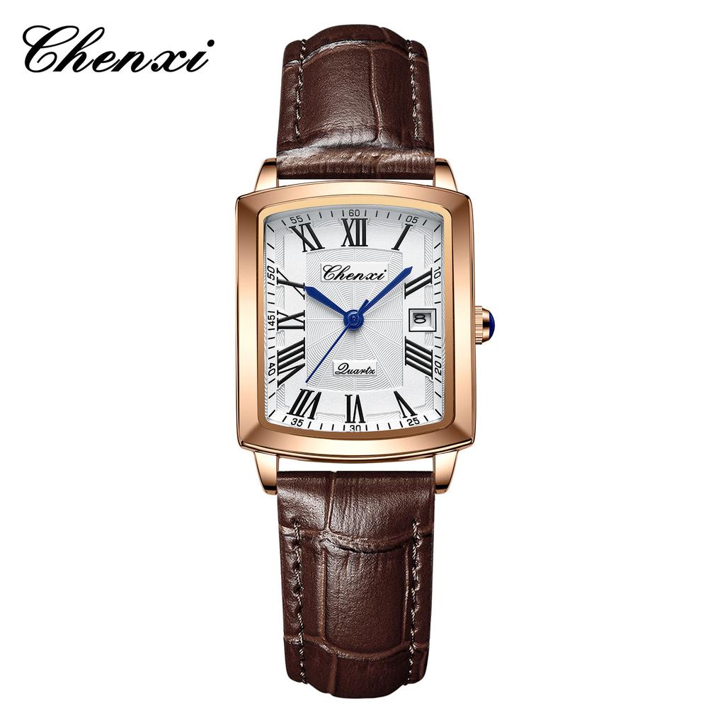 Fashion Square Women'S Watch Leather Waterproof Watch Quartz Watch