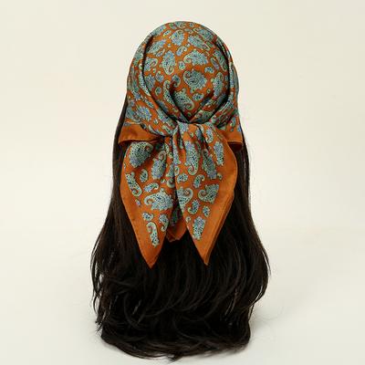 70*70Cm Square Silk Scarves Women Hijab Shawls Abaya Women Veil Islamic Turban Femme Head Scarf Foulard Bandana Beach Pareo