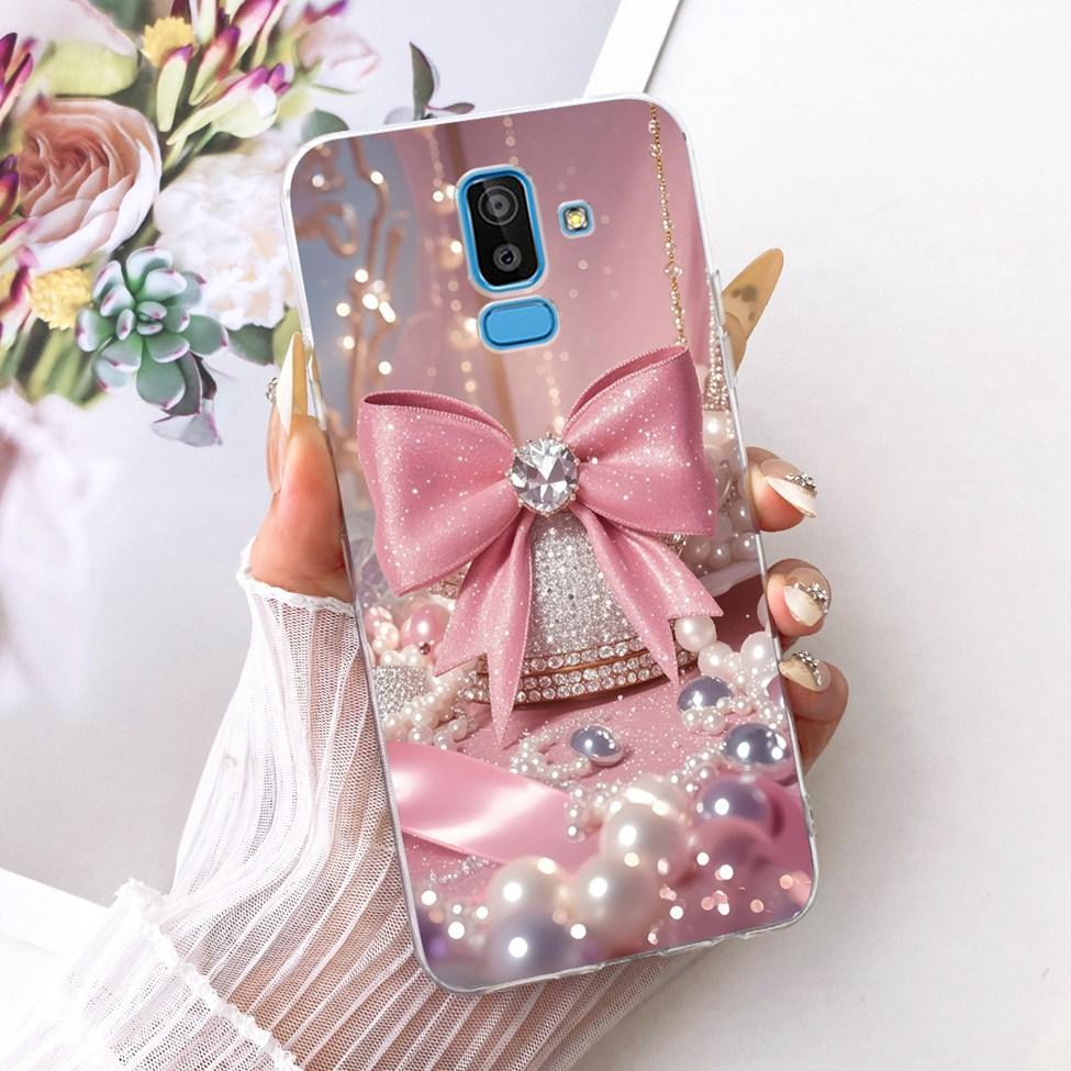 Clear Cover For Samsung J8 2018 Case SM-J810G Cute Cat Fashion Butterfly Funny 2D Painted Casing For Samsung Galaxy J8 2018
