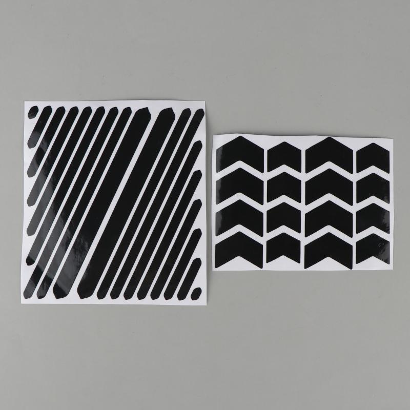Invisible Black Reflective Helmet Tape Arrow Pattern Scratch Resistant Durable Reflective Film Stickers for Motorcycle Outdoor Riding