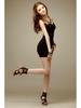 Pure Desire Socialite One-Shoulder Lingerie Set: Chic Slenderizing Mini Dress with Hip-Hugging Skirt.