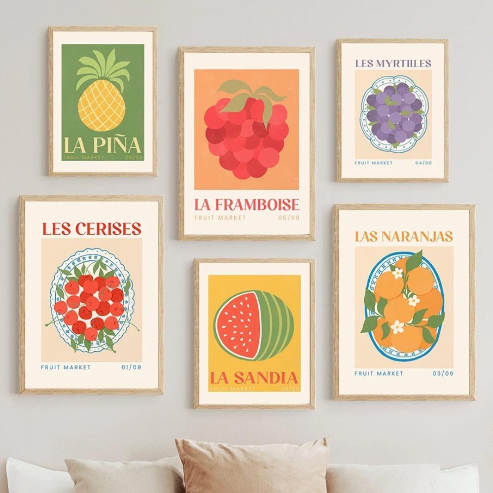 Fruit Market Lemon Grape Pineapple Watermelon Fig Wall Art Canvas Painting Nordic Posters and Prints Wall Pictures Kitchen Decor