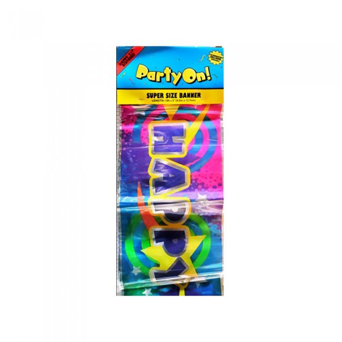 Party On! 21st Birthday Banner One Size noir