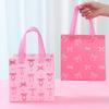 Pink Bow Non-woven Gift Bags Pink Bow Birthday Party Decorations Kids Girls Favors Gifts  Handbags Wedding Baby Shower Supplies