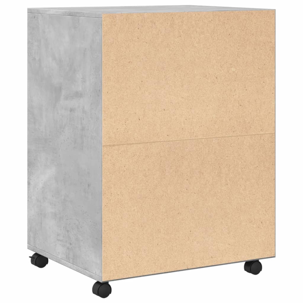 Mobile Storage Cabinet Concrete Grey 60 x 48 x 81 cm Particleboard