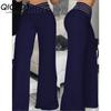 Pantaloni e capris con stampa tinta unita casual alla moda da donna