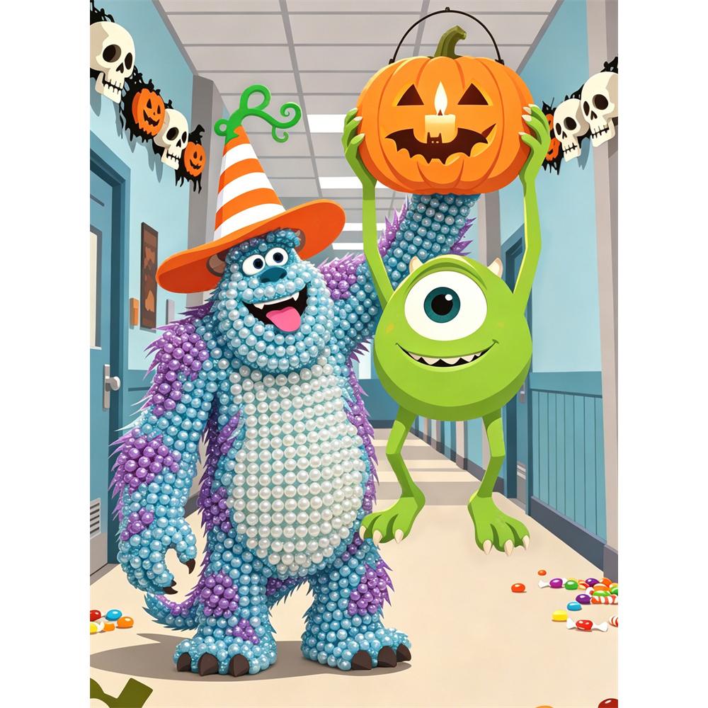 Disney Pearl Painting Monsters, Inc. DIY Pearl Art Painting Pearl Gem Painting Pictures Crafts Special Shape Home Wall Decoration