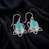 Aqua Chalcedony Gemstone 925 Sterling Silver Lovely Jewelry Earrings For Mother EE-40-17