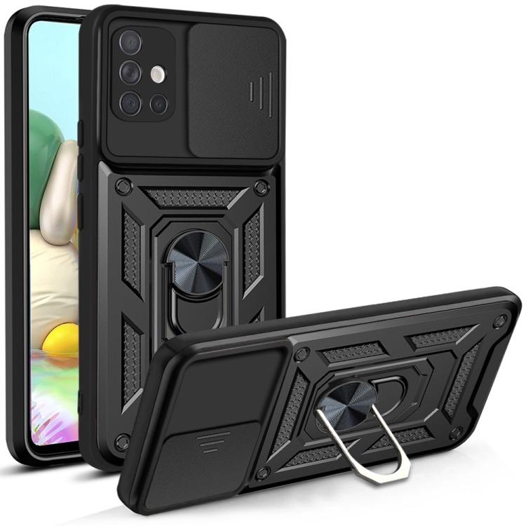 

For Samsung Galaxy A71 Sliding Camera Cover Design TPU+PC Protective Case For Samsung Galaxy A71 чёрный