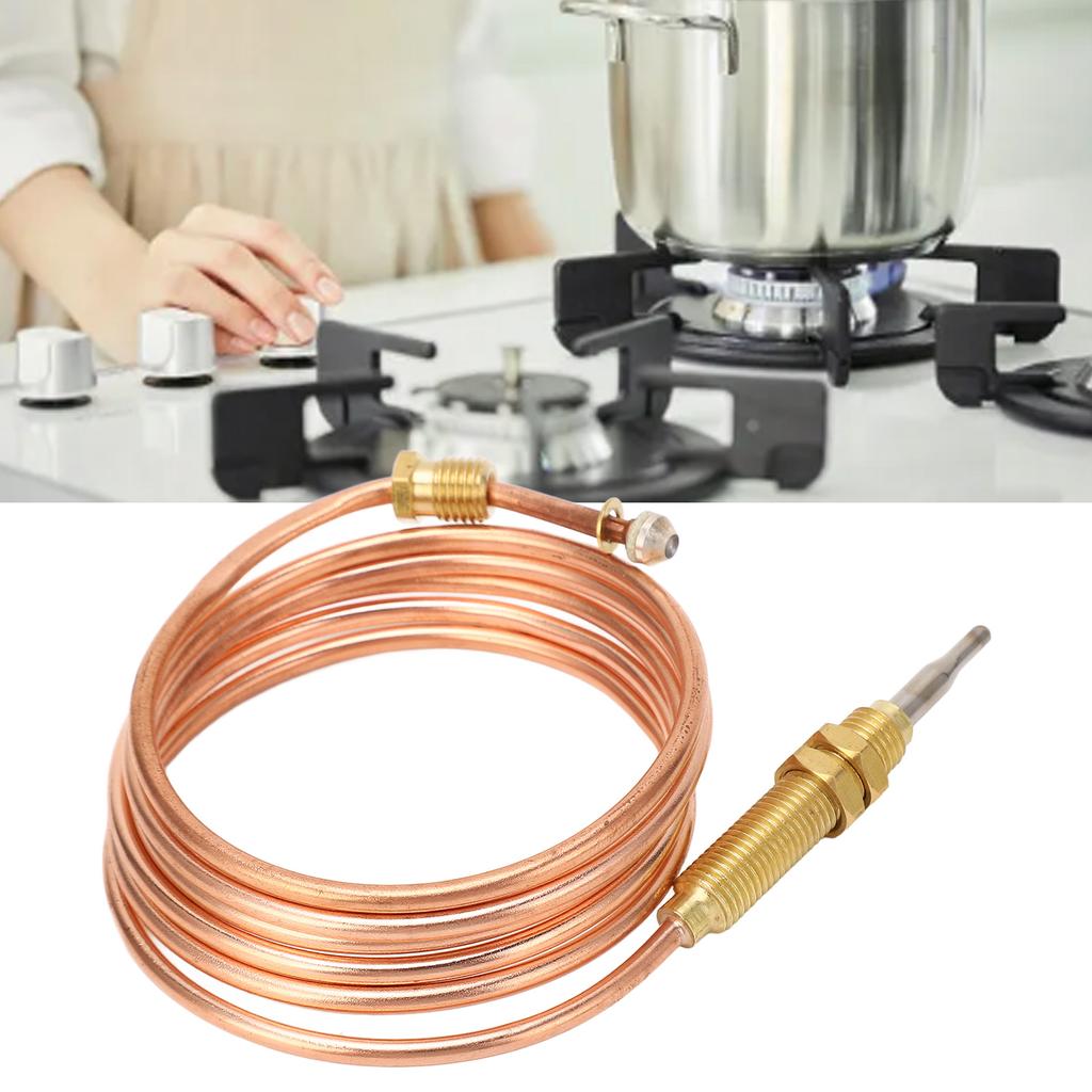 Gas Thermocouple HR0001 120cm Copper Universal Gas Stove Replacement Thermocouple for Oven Gas Cooker