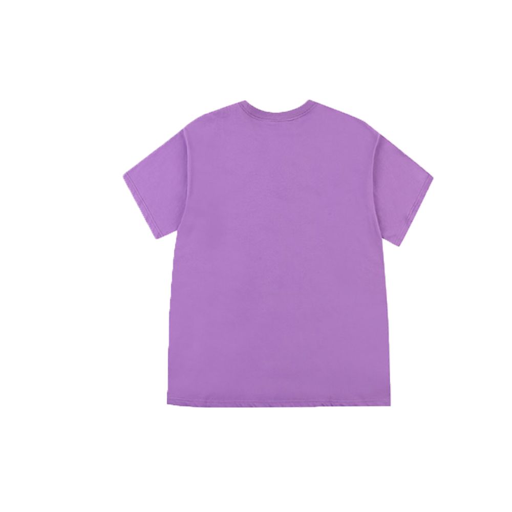MLB Large Logo Print Round Neck Loose Straight Short Sleeve T-Shirt Unisex Tops Purple 31TSU1031-07V
