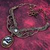 White Buffalo Turquoise Necklace Copper Wire Wrapped Jewelry Adjustable Necklace Rainbow Moonstone Necklace