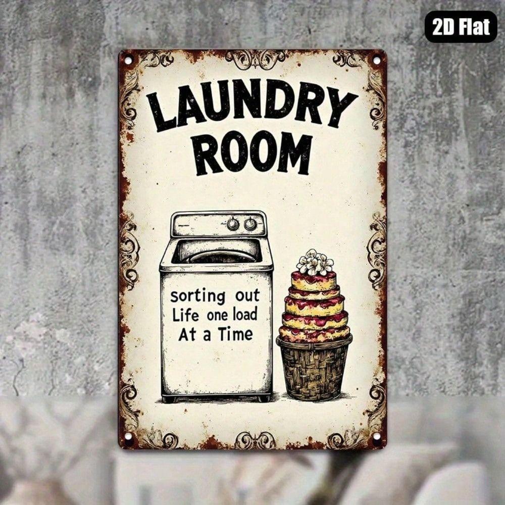 Metal Wall Art Vintage Laundry Room Decor Funny Kitchen Poster