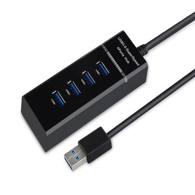 Audiophile USB3 Hub No Power No Driver Long Cable for Flexible and Data Management with (USB3.2 Gen1) 4-Port Black, Bus-Powered, Supply, Required,