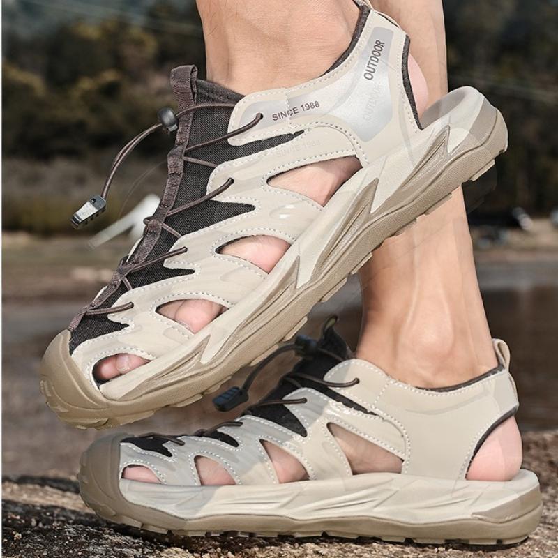 

Men s Outdoor Beach Shoes Baotou Hiking Non-slip Migration Casual Sandals 46 абрикосовий