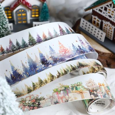 3 Rolls Tapes Christmas Tape For DIY Scrapbooking Photo Album Collage Junk Journal Materials Planner Aesthetic Stickers